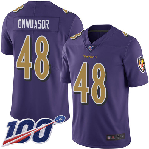 Baltimore Ravens Limited Purple Men Patrick Onwuasor Jersey NFL Football #48 100th Season Rush Vapor Untouchable